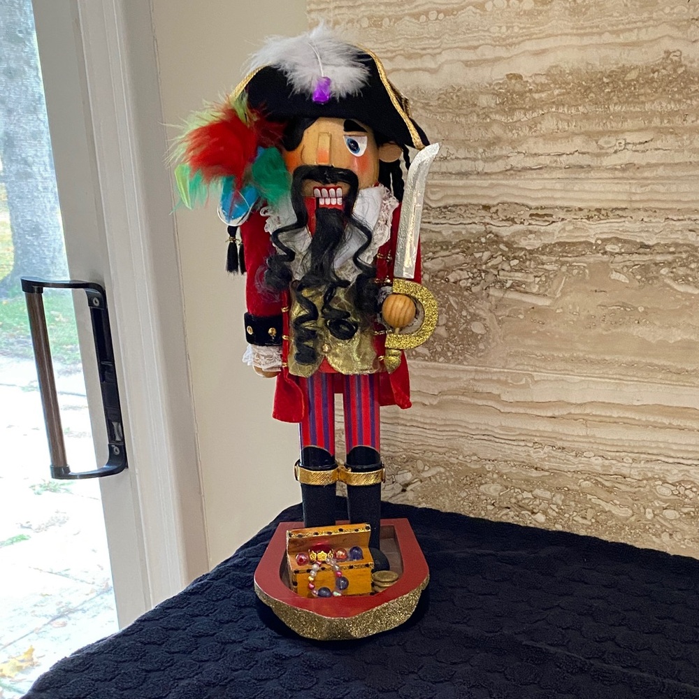 Festive Pirate Nutcracker with Sword - Multicolor